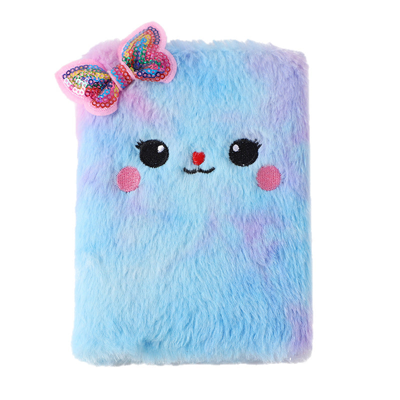 Wholesale Cartoon Plush Notebook Cute Girl' s Bow Notepad